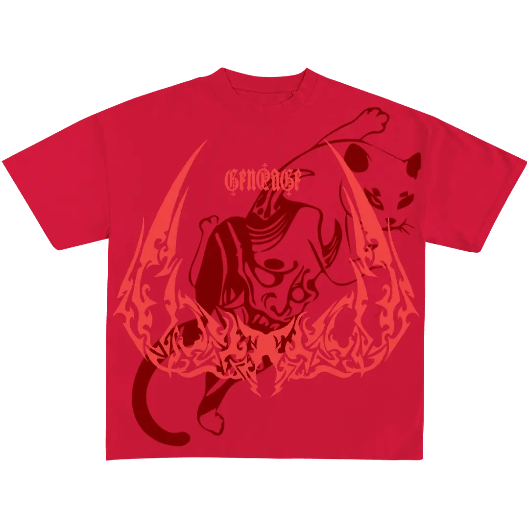 Katsumi Red Unisex Boxy Oversized Tshirt