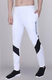 White Performance Joggers with Black Accents